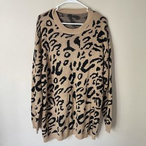 Women’s Long Sleeve Cheetah Print Sweater Size L